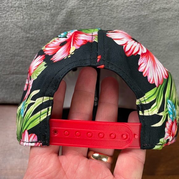 ALOHA Embroidered Floral Tropical Baseball Hat Cap Black Pink Green Blue Hawaii - Picture 8 of 13